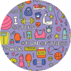 Doodle Sport Elements Pattern Sticker