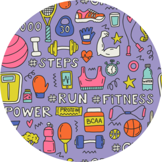 Doodle Sport Elements Pattern Sticker