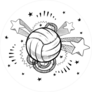Doodle Style Volleyball Sports Sticker
