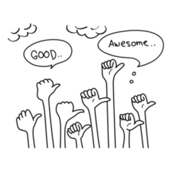Doodle Thumbs Up Good, Awesome Sticker