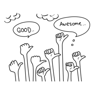 Doodle Thumbs Up Good, Awesome Sticker