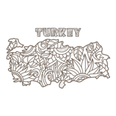 Doodle Turkey Map Sticker