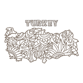 Doodle Turkey Map Sticker