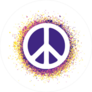 Dot Art Peace Sign Sticker