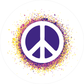 Dot Art Peace Sign Sticker