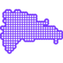 Dot Map Dominican Republic Sticker