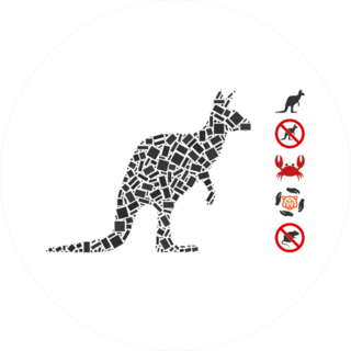 Dot Mosaic Based On Kangaroo Sticker