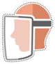 Dotted Line Face Visor Icon Medical Sticker