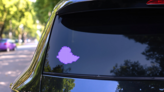 Dotted Map Ethiopia Sticker on a Rear Car Window (New) example