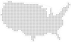 Dotted USA Map Sticker