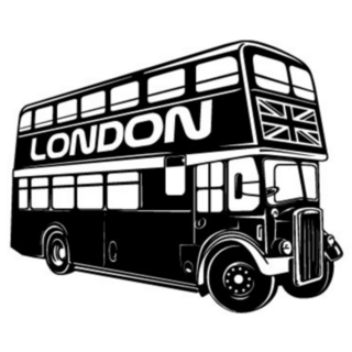 Double Decker Bus Retro London UK Sticker