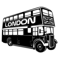 Double Decker Bus Retro London UK Sticker