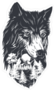 Double Exposure Forest And Wolf Sticker