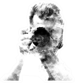 Double Exposure Male Photographer Sticker