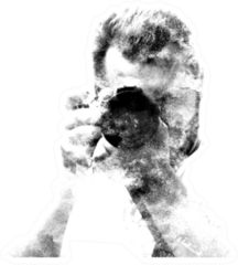 Double Exposure Male Photographer Sticker