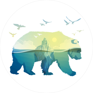 Double Exposure Polar Bear Sticker
