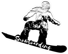 Double Exposure Snowboarder Sticker