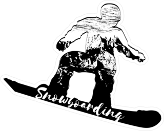 Double Exposure Snowboarder Sticker