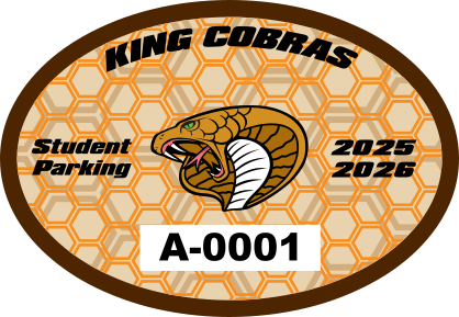 Double Hexagon Oval School Parking Permit Sticker