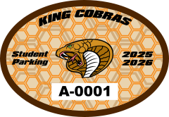 Double Hexagon Oval School Parking Permit Sticker