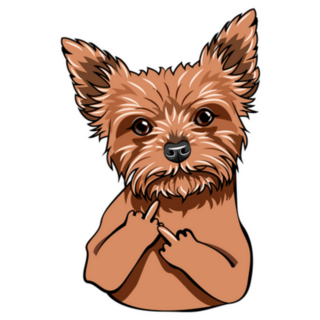 Double Middle Finger Yorkshire Terrier Dog Sticker
