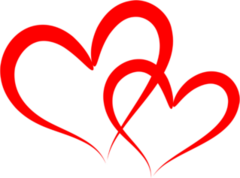 Double Red Hearts Love Sticker