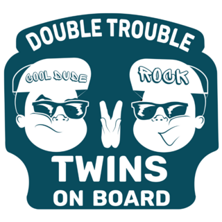Double Trouble Twins On Board Sticker
