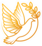 Dove Logo Illustration In Gold Sticker