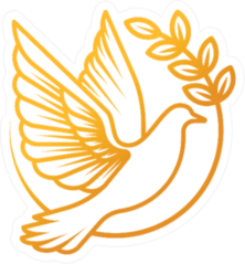Dove Logo Illustration In Gold Sticker