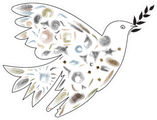 Dove Of Peace Carrying A Branch Of The World Sticker