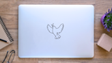 Dove Of Peace Illustration Holding An Olive Branch Sticker on a Laptop (New) example