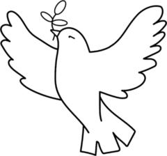 Dove Of Peace Illustration Holding An Olive Branch Sticker