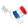 Dove Symbol Of Peace And Flag Of France Illustration Sticker