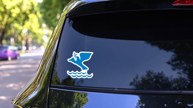 Dove with Olive Branch Sticker on a Rear Car Window (New) example
