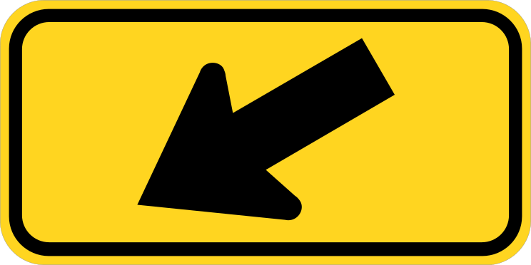 Down Left Arrow Sticker