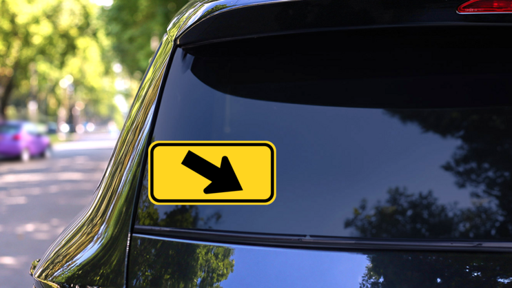 Down Right Arrow Sticker on a Rear Car Window (New) example