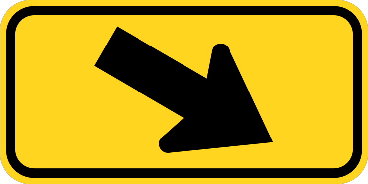 Down Right Arrow Sticker