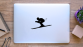 Downhill Skier Sticker on a Laptop (New) example