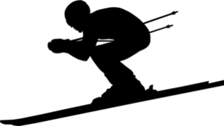 Downhill Skier Sticker