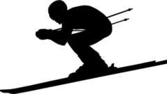 Downhill Skier Sticker