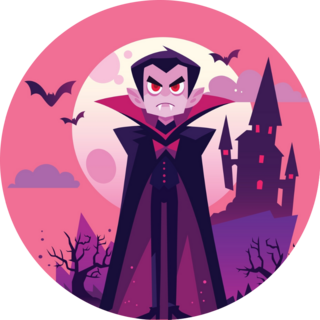 Dracula Vampire On Pink Sticker