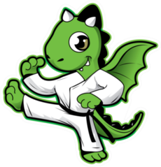 Dragon Karate Martial Arts Character Sticker