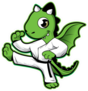 Dragon Karate Martial Arts Character Sticker