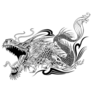 Dragon Sketch Tattoo Sticker