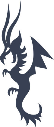 Dragon With Long Horns Sticker