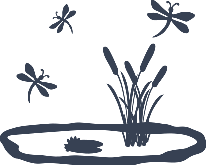 Dragonflies By Pond Sticker