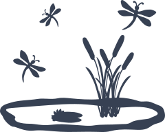 Dragonflies By Pond Sticker