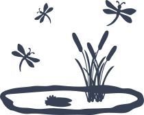 Dragonflies By Pond Sticker