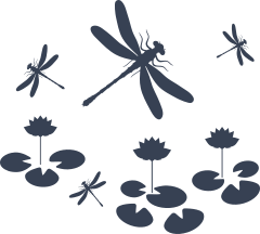 Dragonflies Flying Over Lily Pond Sticker