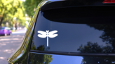 Dragonfly Blob Sticker on a Rear Car Window (New) example